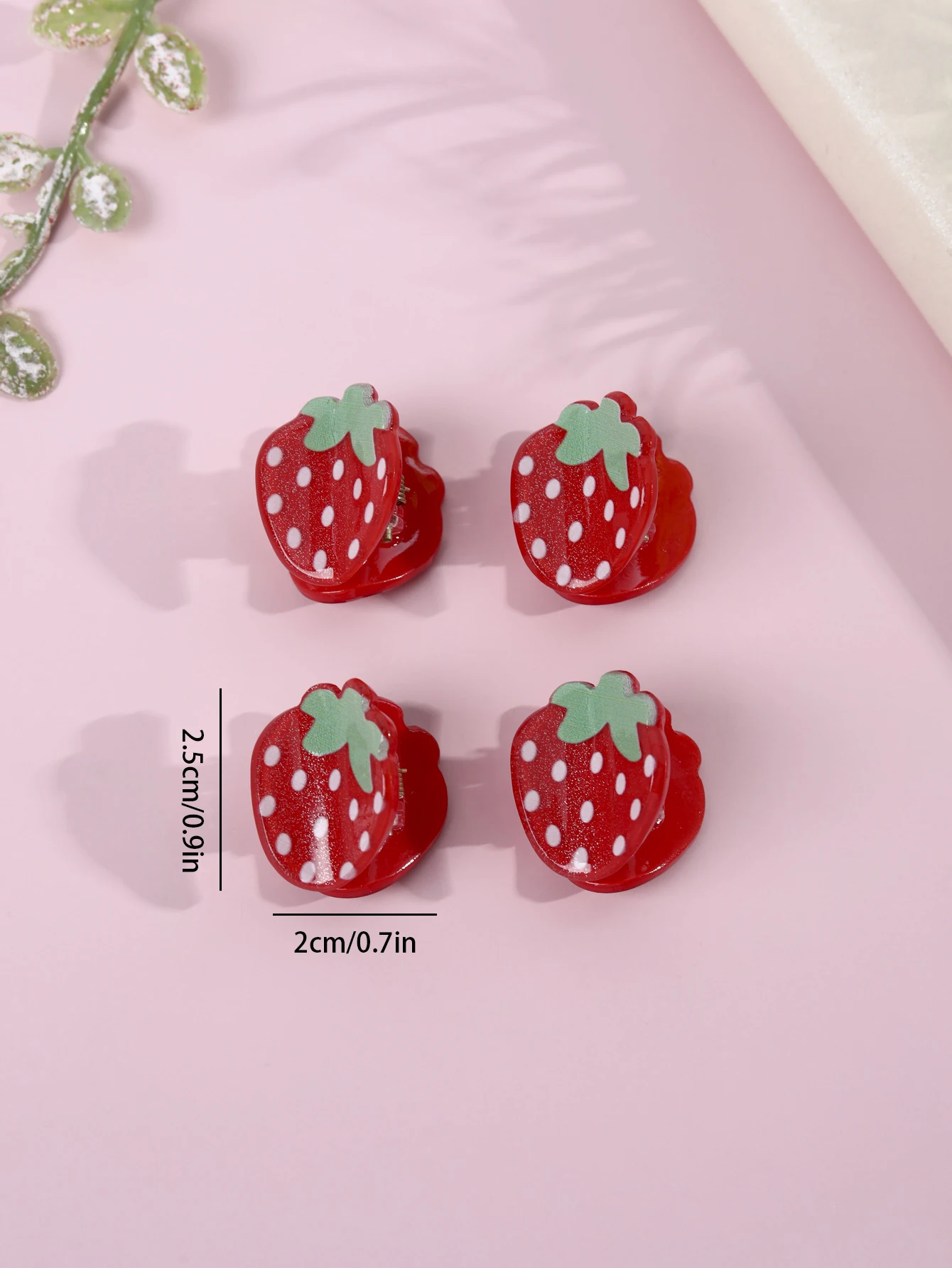 4 Pieces/set Strawberry Shape Hairpin Children Girls Cute Hair Clips Kids Hair Accessories Headwear Hair Pins and Clips