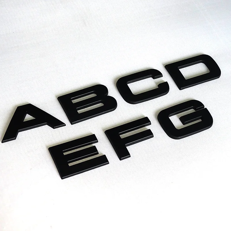 Matt black 32mm high 3d capital letters numbers auto body badge car stickers for RANGE ROVER Chevrolet Chrysler Ford