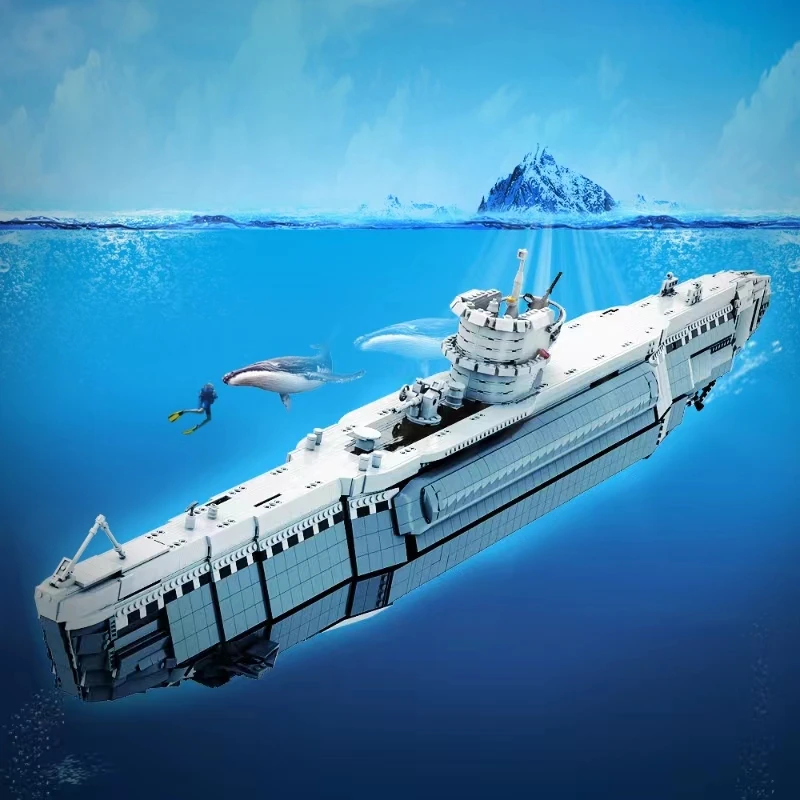 MOC Type VIIB U-Boat Model Submarine Bricks Military Battleship Bricks DIY Unterseeboot Building Block Toy For Collect Gift