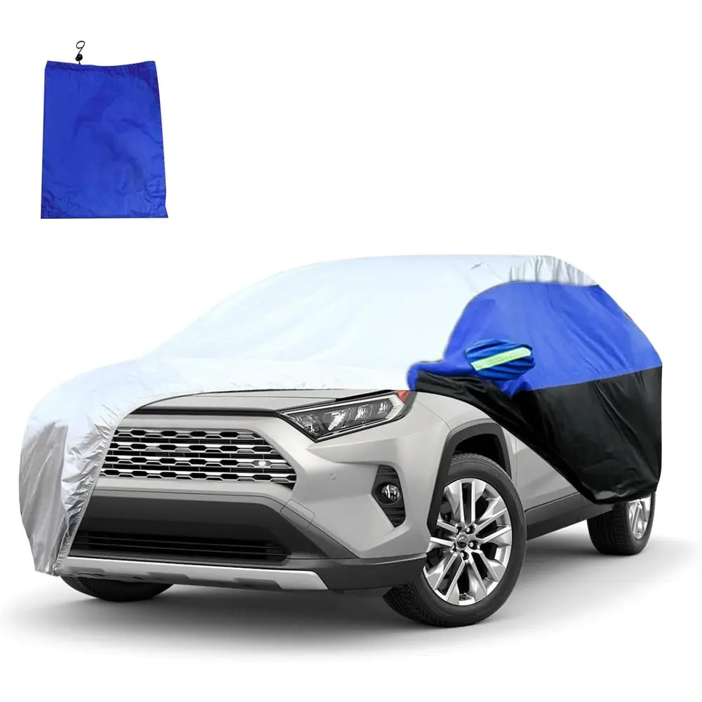

All-Weather SUV Car Cover - Waterproof, Snowproof, UV & Windproof Outdoor Protection with Elastic Edges and Adjustable Straps