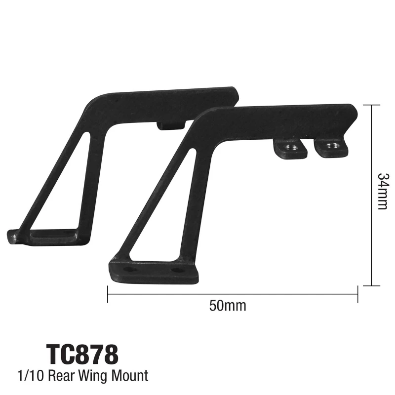 TC878 1/10 RC Drift Body shell Aluminum Rear Wing Mount, 34x50mm