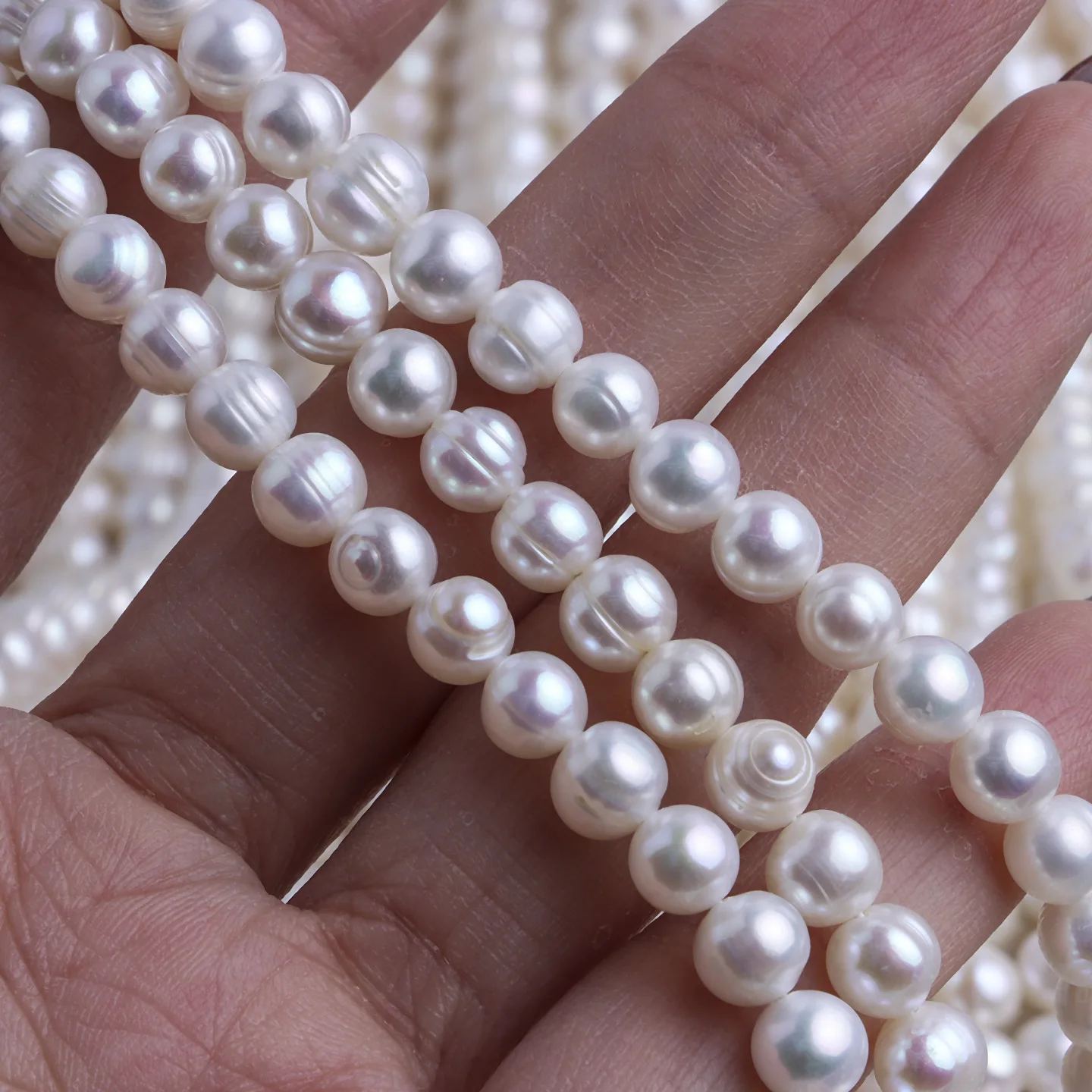 

Аврора 6-6,5 ммAK нить почти круглые бусины, натуральный пресноводный жемчуг, свободные бусины из бисера, сделай сам, ювелирный материал, аксессуары