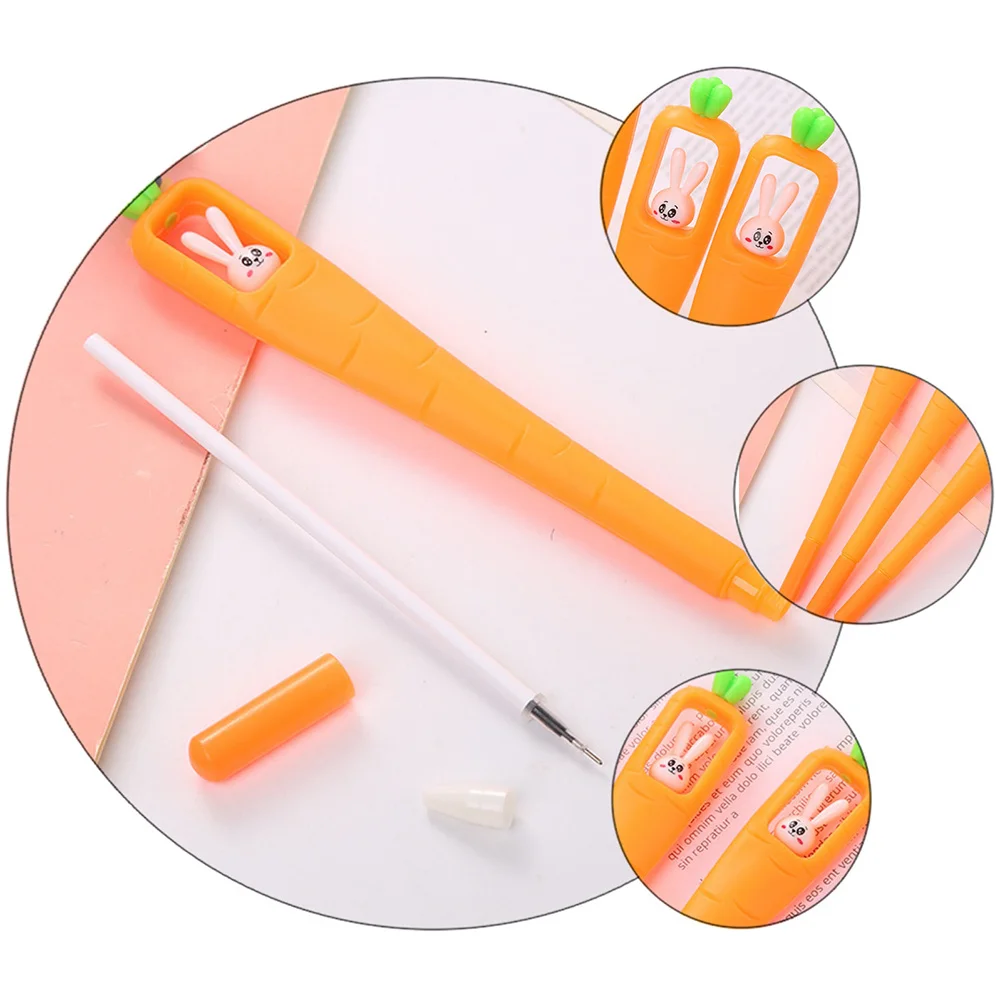

10Pcs Carrot Rabbit Roller Ballpoint Pen 0.5mm Writing Drawing Manga Animation Graphic Design Gift Gel Ink Pen