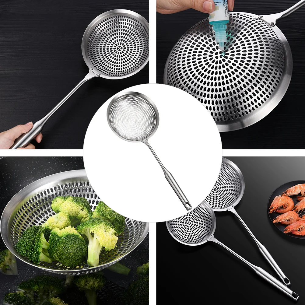 

1Pcs Stainless Steel Hot Pot Colander Spoon Long Handle Oil Strainer Mesh Frying Filter Cooking Tool Food Serving Ladle