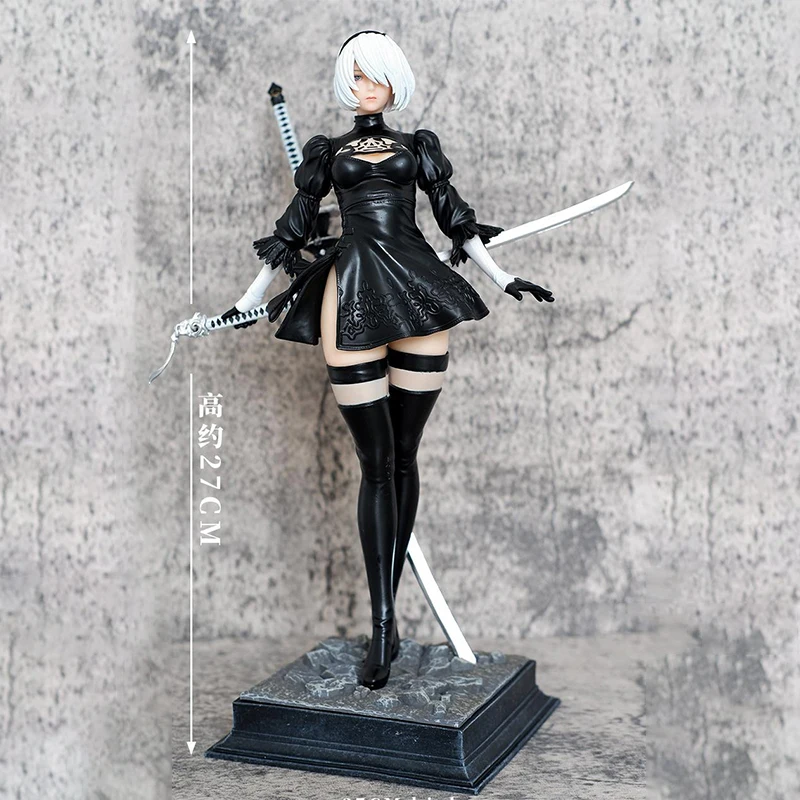 27cm Nier Automata Figure Yorha No.2 Type B Figure Pvc Gk Statue Figurine Model Doll Customized Room Decora Desk Toys Gift