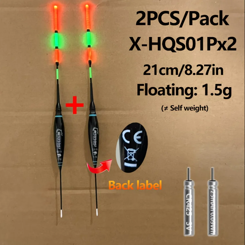 Bite Float 2er-Pack elektronische Angelposen mit verdickter Oberseite für hohe Sichtbarkeit, geeignet für europäisches Karpfenangeln bei Nacht. – Detail 2