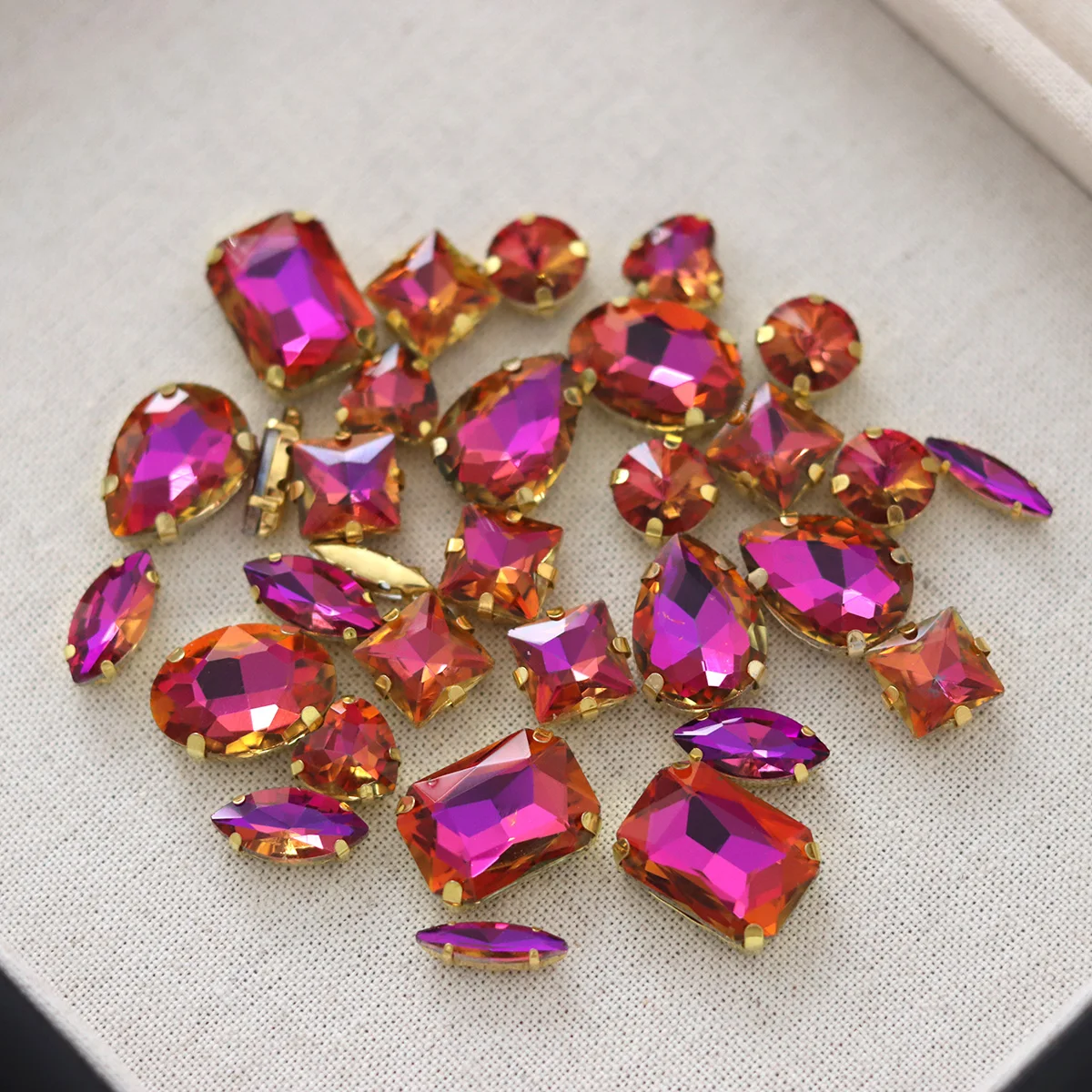 20pcs Mix Shape Super Shine Colorful Sew on Rhinestones Crystal Strass For DIY Garments Dress Decoration