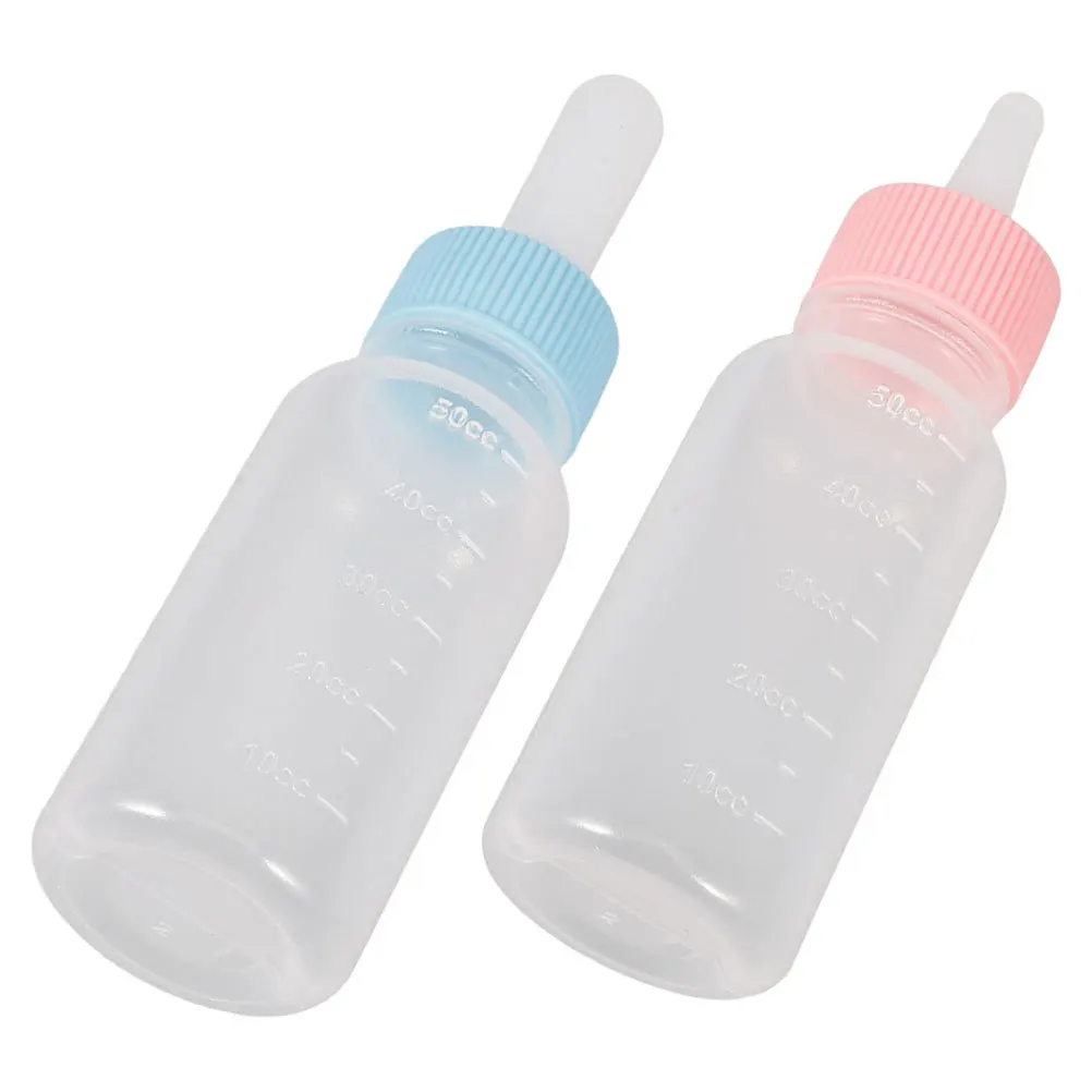 

2Pcs Pet Milk Bottles Puppy Kitten Nursing Silicone Feeder Small Animal Feeding Bottle Milk Replacement Bottle