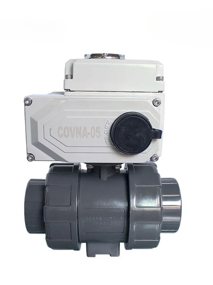 Motorized Valves Upvc 2 Way DN100 Shutoff Flow Control Electric Motorized Plastic Ball Valve