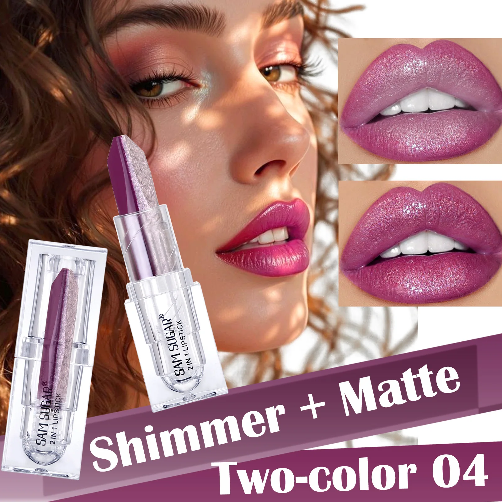 Two Color Lipstick Moisturizing Shimmery Easy To Color Long Lasting Not Easy To Come Off Gradient Lipstick Must Have For Parties