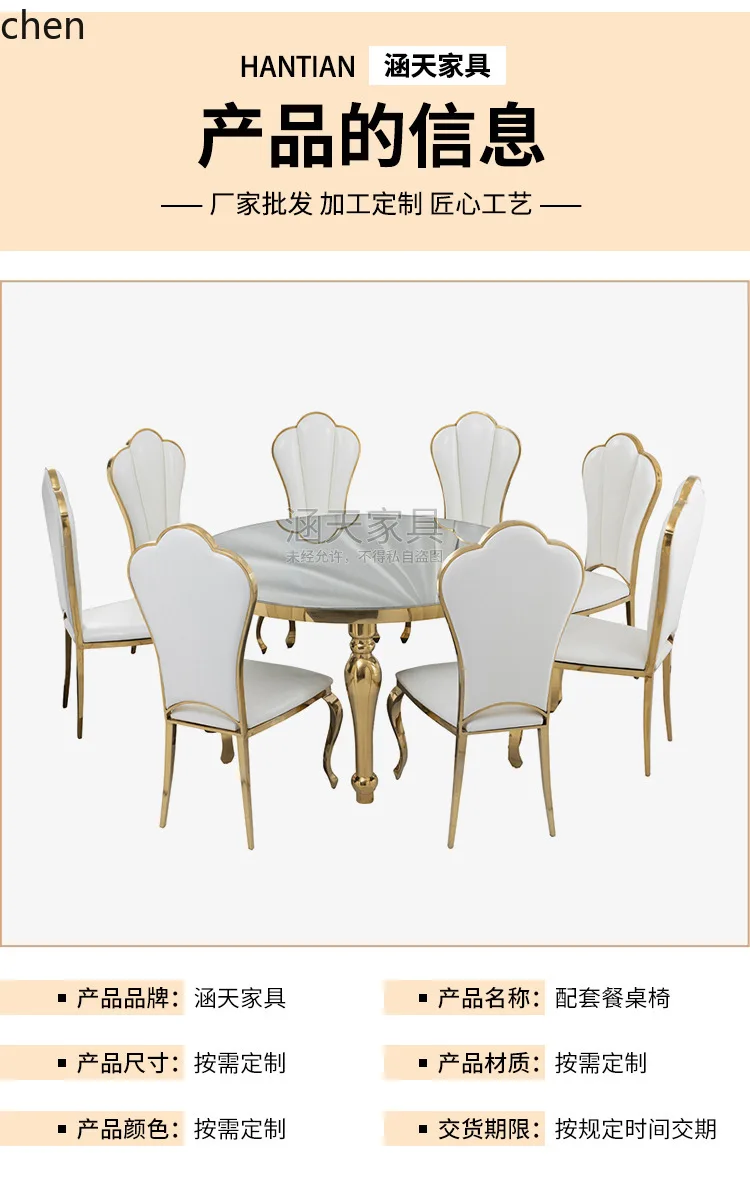 HTT Stainless Steel Vase Base with Mirror Tempered Glass Dining Table Suitable for Weddings Hotels Restaurants etc