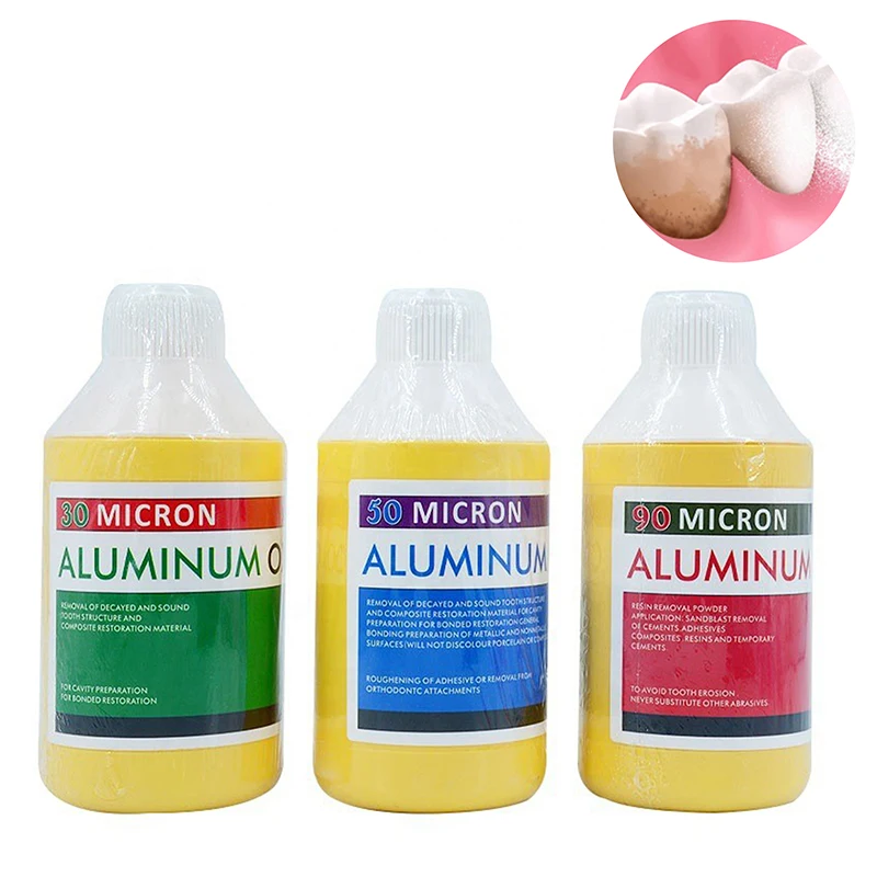 Dental Polishing Powder Sandblaster Aluminum Oxide Teeth Cleaning Plaque Stain Removal 30UM 50UM 90UM Dental Supplies Materials