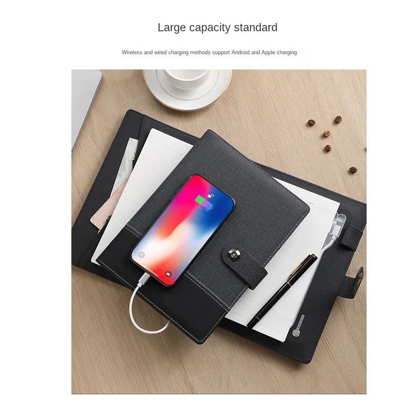 Business Travel A5 Manager Bag Portable Notebook With Power Bank Battery Charger Charging Mobile Rack