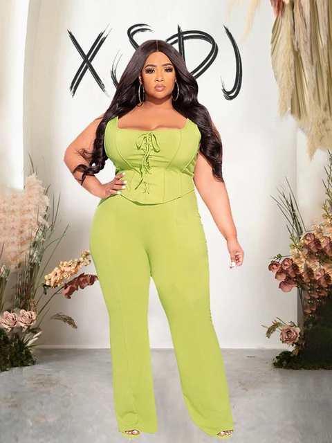 Ensemble Deux Pieces Sexy Pour Femmes Dos Nu Epaules Denudees Haut Et Pantalon Moulants Grande Taille Livraison Directe AliExpress