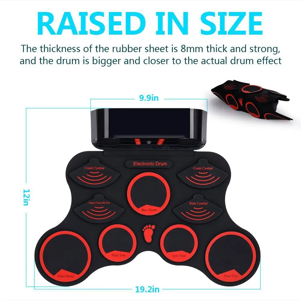 Practice Adult Profession Electronic Drum Kick Pedal Trigger Electronic Drum Pad Profession Bateria Musical Drums Instrument