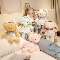 40cm Cute Sheep Animal Plush Toys Lovely Soft Stuffed Cartoon Bear Elephant Rabbit Sheep Pig Dolls for Kids Birthday Xmas Gift