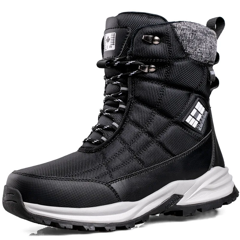 

Men Snow Boots Winter Fashion Outdoor Mens Shoes High-top Hiking Ankle Boots Men Waterproof Fishing Boots Snow Plush Male Shoes