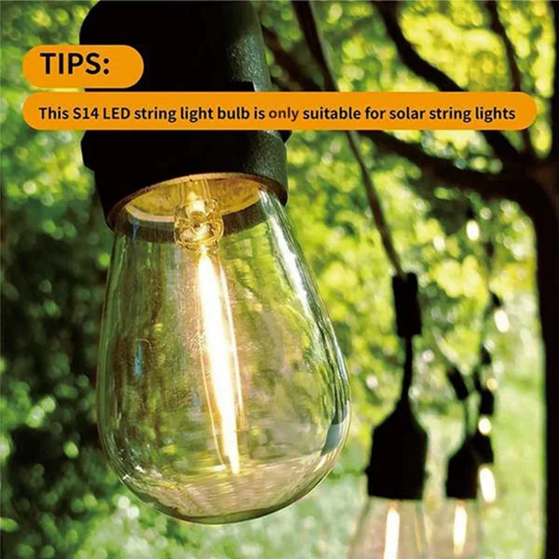 หลอดไฟสายกลางแจ้ง 30 แพ็ค, หลอดไฟทดแทน S14 กันน้ํา, ฐาน E26 สีขาวนวล