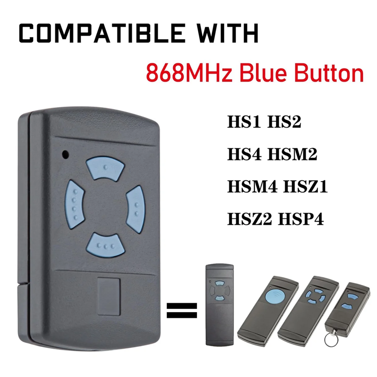 ตัวส่งสัญญาณรีโมทคอนโทรลประตูโรงรถ2แพ็คสำหรับ HSM4-868 Hormann HS4-868 HSE2-868 HSM2-868เปิดประตู868MHz