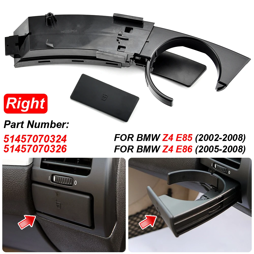 

Стайлинг автомобиля для BMW Z4 E85 2002-2008 Z4 E86 2005-2008, подстаканник на приборной панели автомобиля, передний левый/правый 51457070323 51457070324