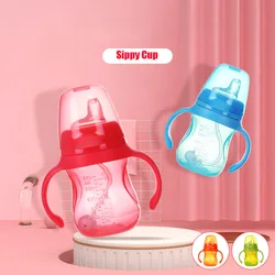 180ml Baby Sippy Cup Gravility Balls Leak-proof Safety Feeding Duckbill Bottle With Handle Baby Training Drinking Bottles Cups