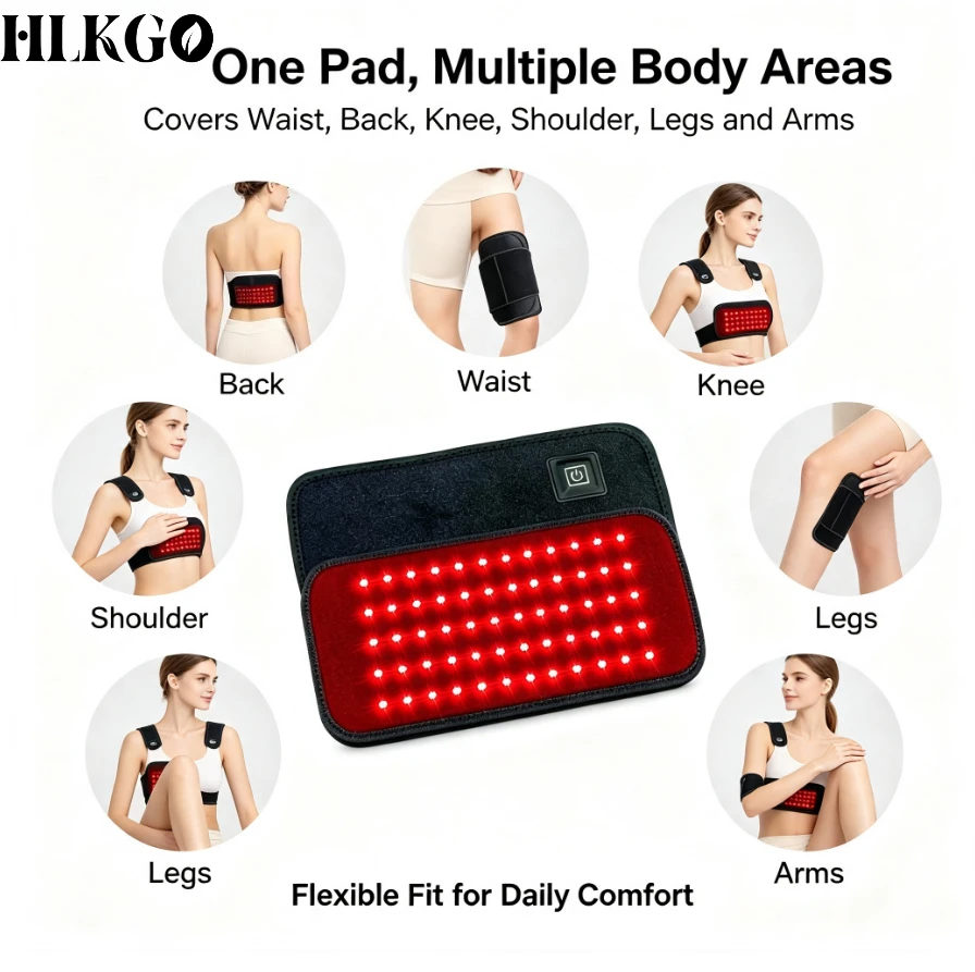 Red & Infrared 850/660nm Therapy Belt – Back Heat Pad, Fat Burn & Slimming Wrap for Waist Full Body