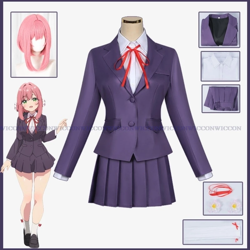 

2025 Anime 100 Girlfriends Who Really Love You Hanazono Hakari Cosplay Costumes Wig Disguise Convention Fancy Party Clothes Set