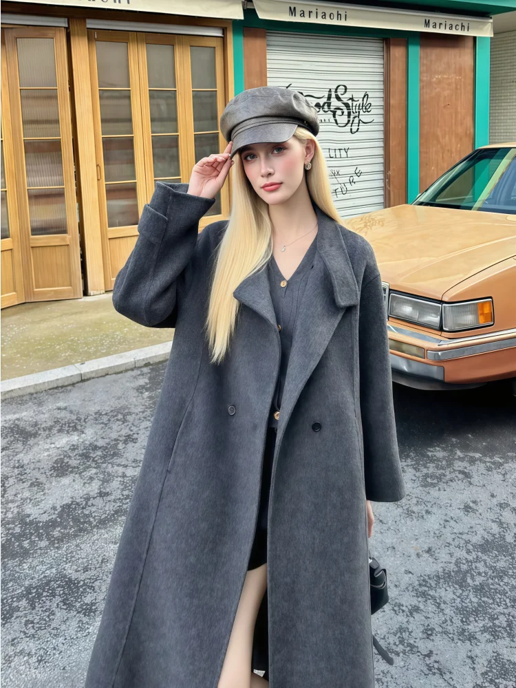 

Autumn and Winter New Hot-Selling Women's Outwear Wool Double-Sided Woolen Cashmere Women's Casual Outwear Women's Winter Outwear Loose Casual Women's Jacket