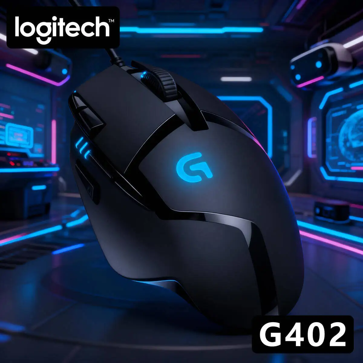 

Logitech G402 Wired Gaming Mouse, 4000 DPI, Fusion Engine, 8 Customizable Buttons, 1ms Report Rate, 500 IPS, Mac/Windows