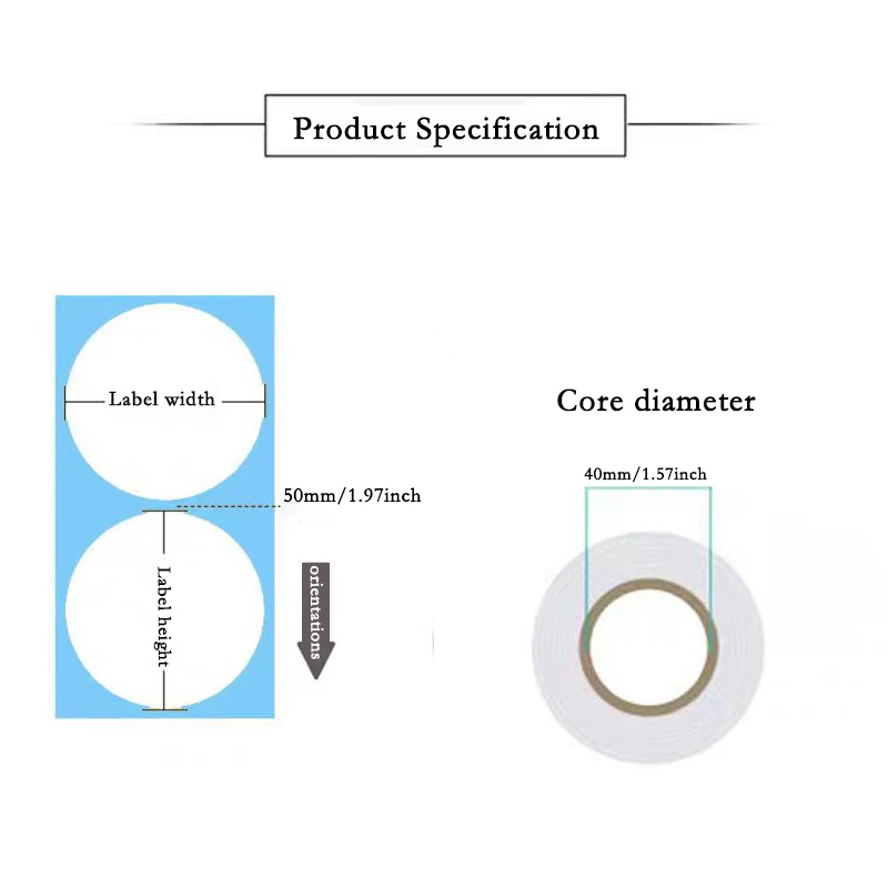 25/30/40/50/100mm White Circle Thermal Roll Sticker Round Label Self-Adhesive Sticking Writable Material Sort Label Packing Seal
