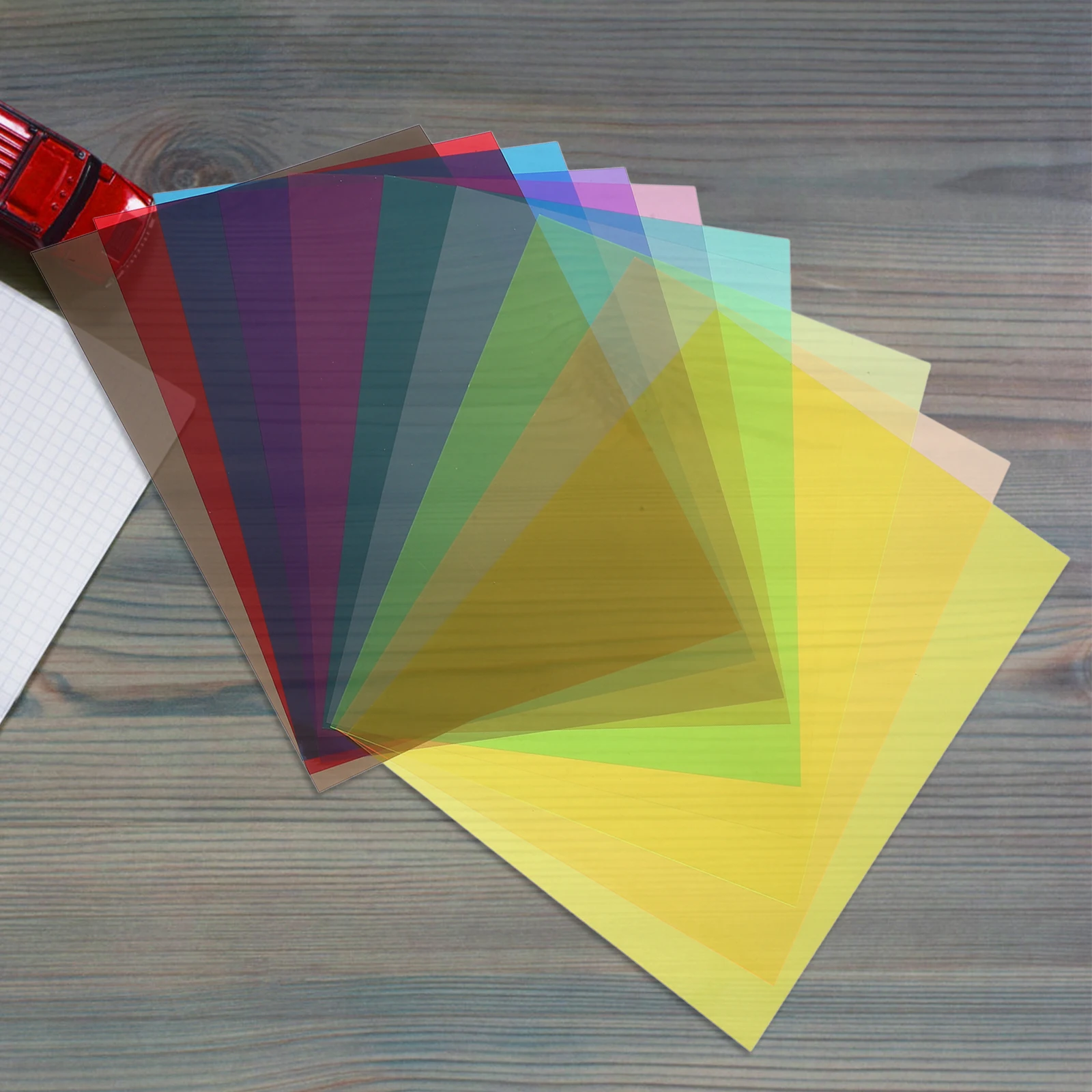 10 قطعة A4 بولي كلوريد الفينيل السيلوفان صفائح ملونة شفافة لتقوم بها بنفسك مرشح الضوء الحرفية التفاف A4 السيلوفان نافذة التلوين فيلم للسيارة