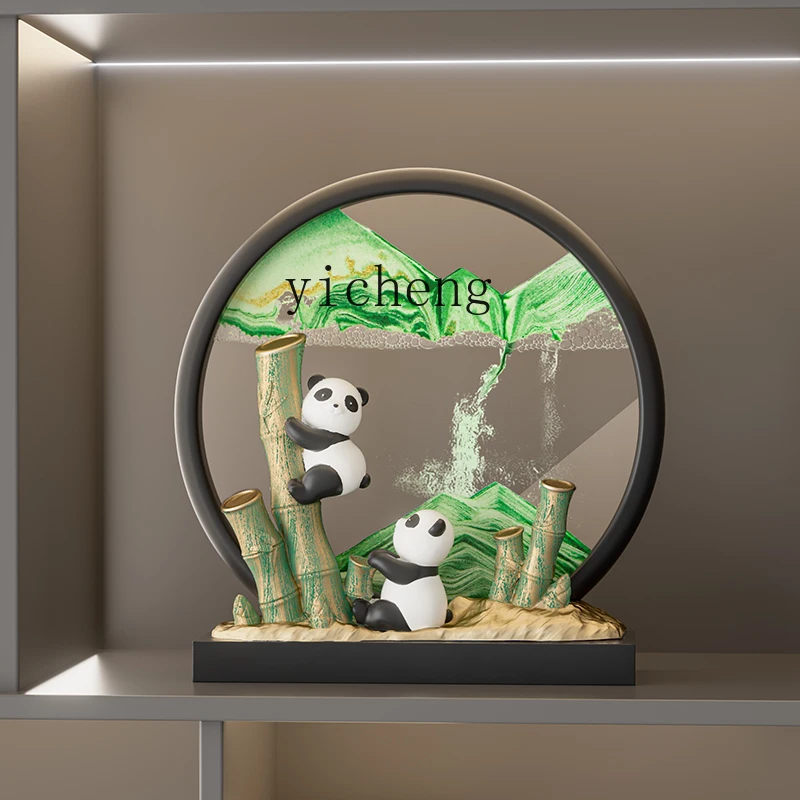 ZYA Chengdu Panda Figurine Cultural and Creative Peripheral Liquid Sand Painting Souvenir Gift