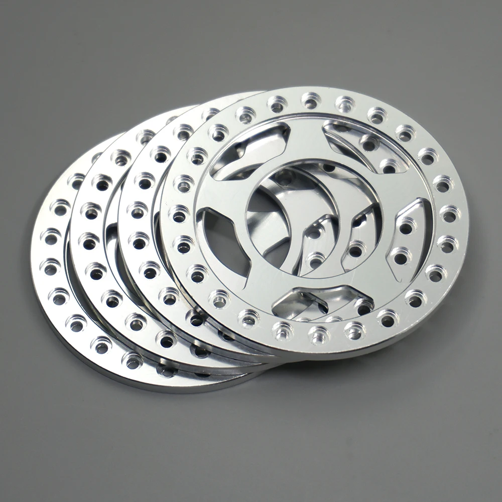 MIBIDAO 4Pcs Aluminum Alloy 1.9inch 52mm OD Beadlock Wheel Rims Outer Rings for Axial SCX10 TRX4 1/10 RC Crawler Car Truck Model