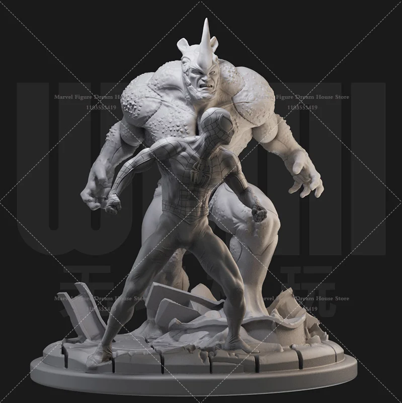 1/24 1/18 Scale Marvel The Amazing Spider-Man VS Rhino Man Aleksei Sytsevich ภาพยนตร์ DIY ประกอบเรซิ่น Un-panited รุ่น