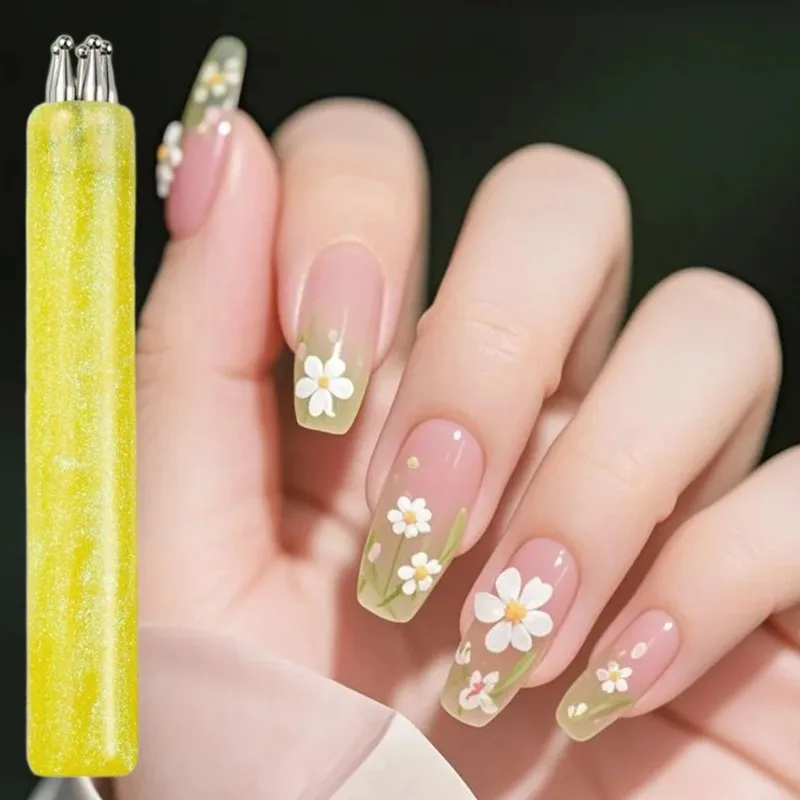 BOLÍGRAFO DE FLOR DE 5 PÉTALOS MULTIUSOS, HERRAMIENTA DE PUNTEADO DE ACRÍLICO, PARA MARMOLIZADO Y DIBUJO 3