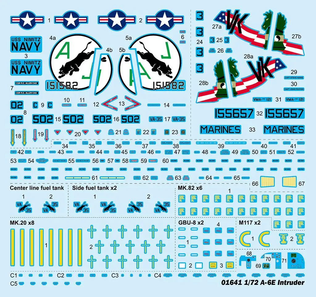 Trumpeter 01641 1:72 A-6E Intruder Plastic Model Aircraft Kit