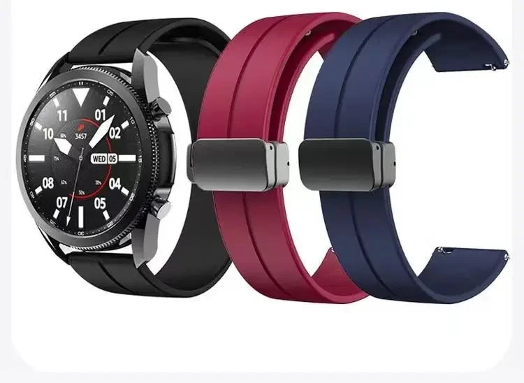 Magnetic clasp Silicone Strap For Huawei Watch 3 pro GT3 GT2 42mm 46mm For Mi Watch S1 Pro/Watch color 2 20mm 22mm Belt Bracelet