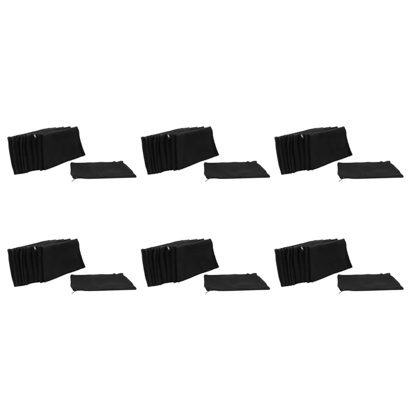 

60Pcs Canvas Zipper Pouch Bags Canvas Makeup Bags Pencil Case Blank DIY Craft Bags For Travel DIY Craft School, Black