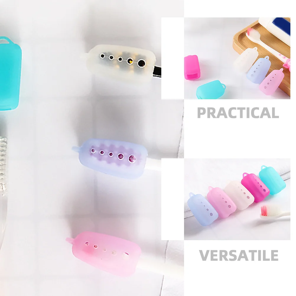 

8Pcs Toothbrush Head Covers Portable Silicone Caps Dustproof Protection for Travel and Home Use Toothbrush Covers