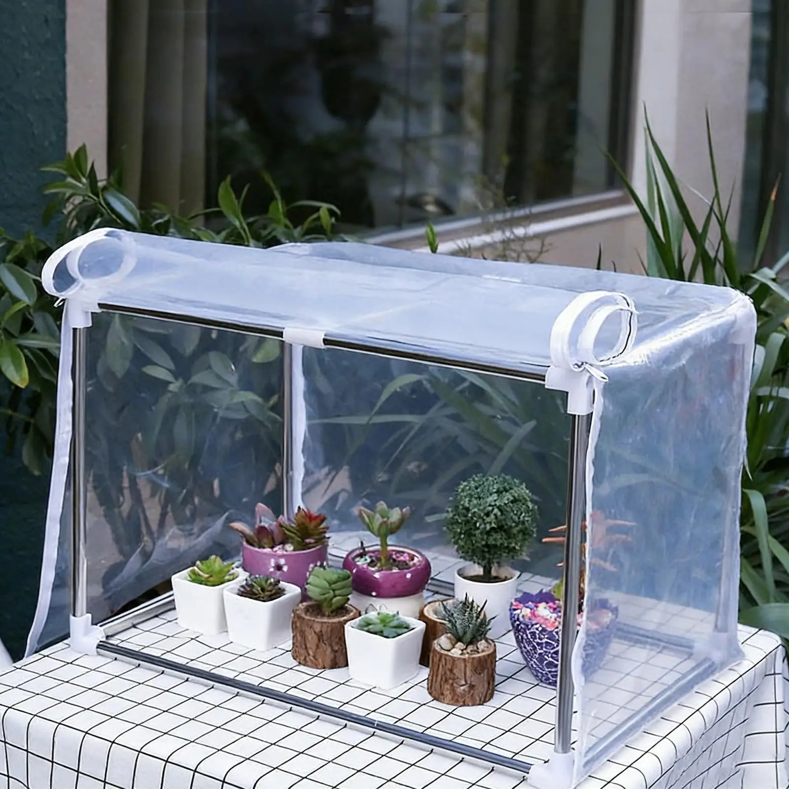 

Mini Greenhouse Garden Nursery Plant Cover Portable Green House Kit Clear Tent for Plants Outside Backyard Vegetables Flowers