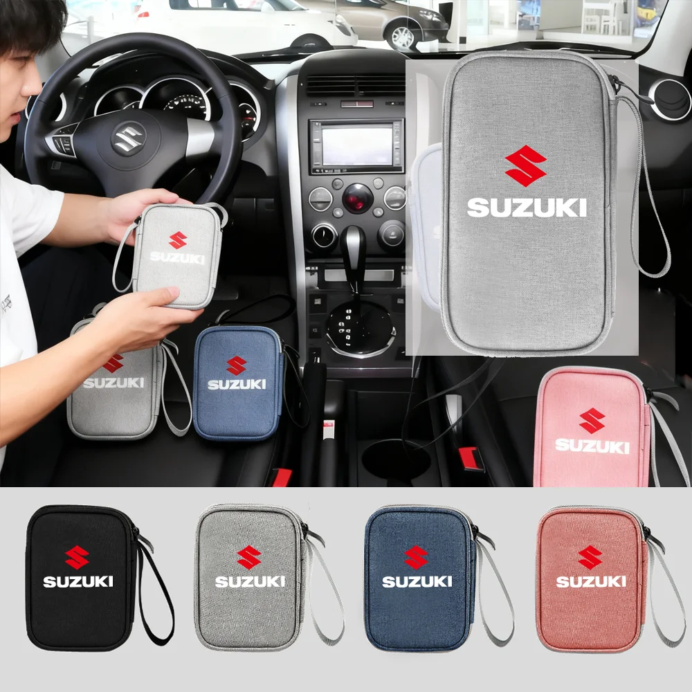 

1pc Travel Organizer Bag Cable Cord USB Charger Headset Cable Bag Valve For Suzuki Swift Jimny Baleno Gsr SX4 Alto Grand Vitara
