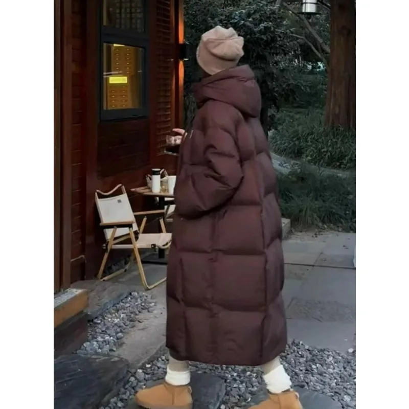 2025 Anti-season Korean Version of Long Cotton-padded Women's Thickened Fashion Loose Warm Knee Jacket Cotton-padded Winter