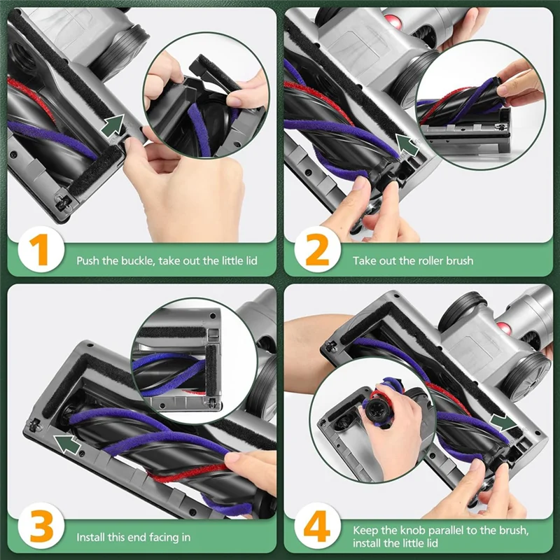 

B06B-для Dyson V7 V8 V10 V11 V15 Беспроводные пылесосы со светодиодными фарами Замена роликовой щетки для пола