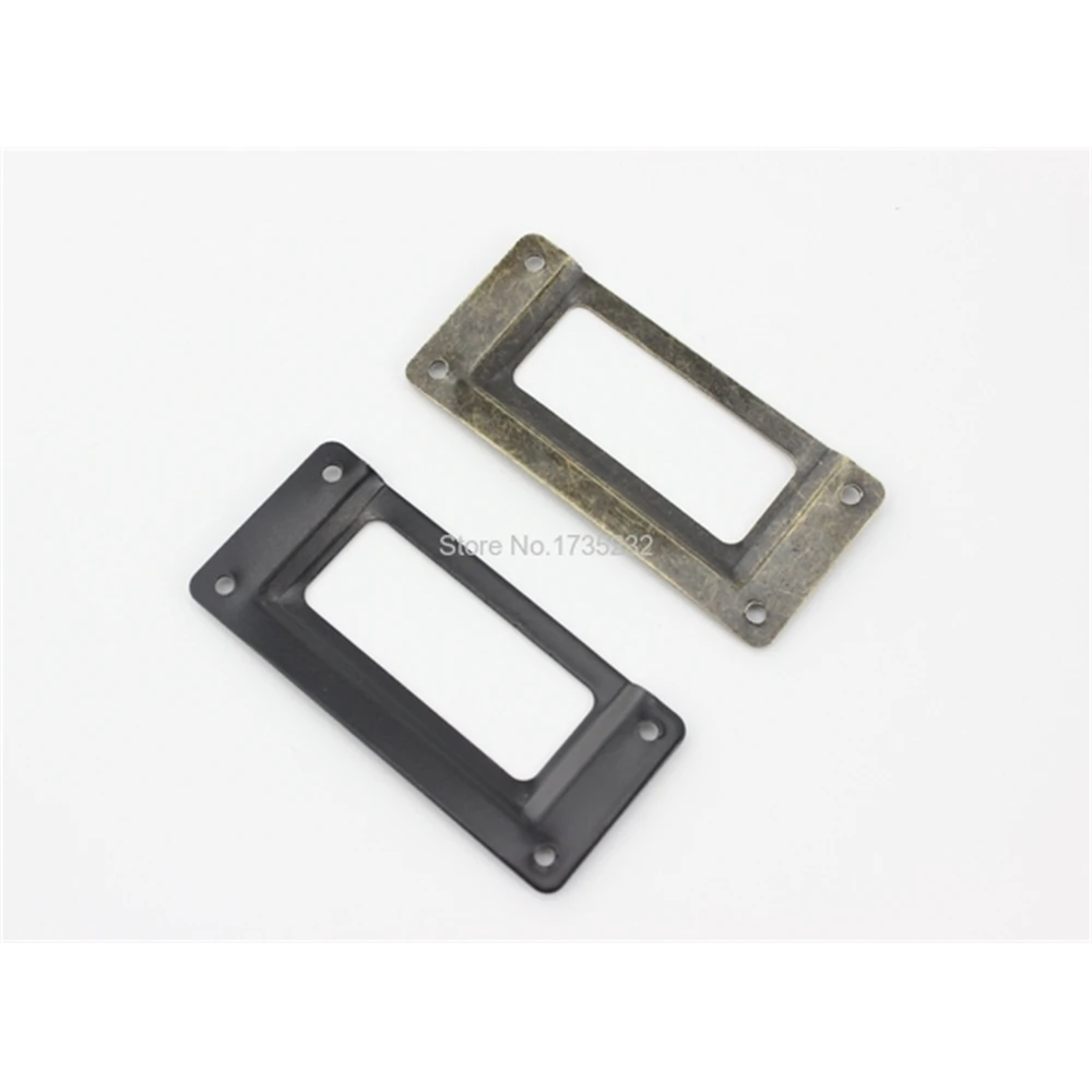 Black Iron Metal Label Frame File Name Card Holder Drawer Box Case 62x29mm Tag Card Holder Furniture Sign Holder Metal Tag Frame