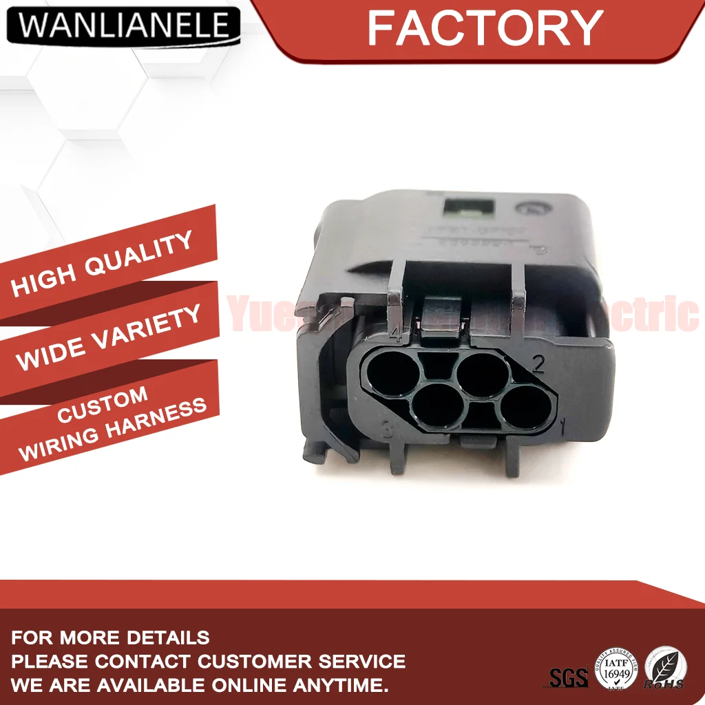 50 Sets 1-967640-1 4 Pin Automotive Connector Housing Female MQS 6.2mm 0.63mm 7.5A Sealable IPX9K Fit ECU Sensor Harness