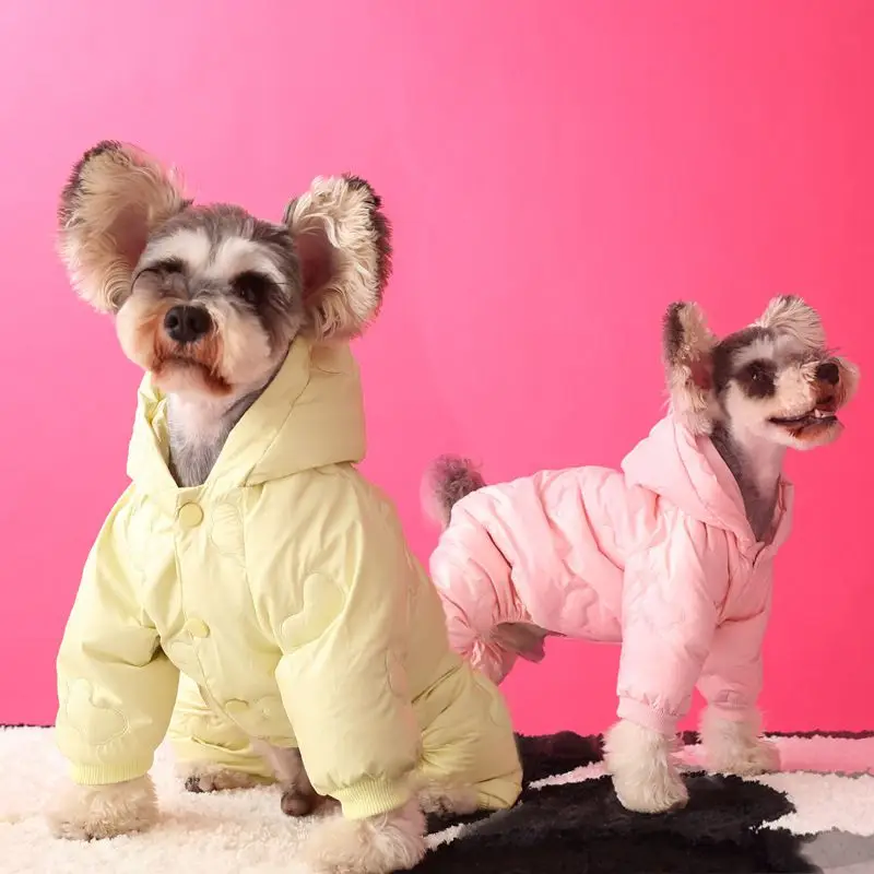 Pet Dog Down Jackets Thickened insulation Winter Pet Cat Four Legged Coat Outfit Schnauzer Down Sweet Dog Jacket Puppy Clothing