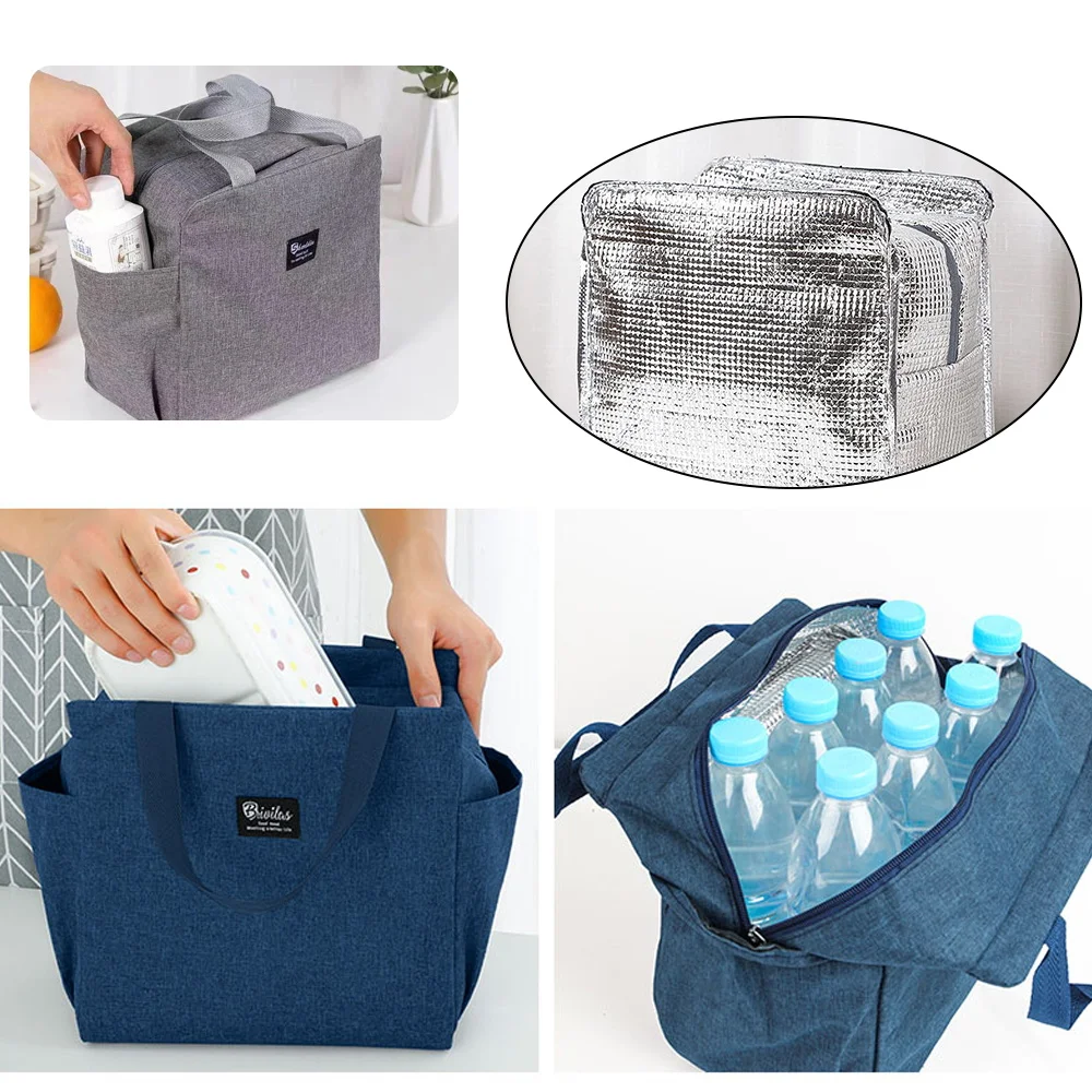 New Lunch Bag Corduroy Canvas Lunch Box Drawstring Picnic Tote Eco Cotton Cloth Small Handbag Dinner Container Food Storage Bags