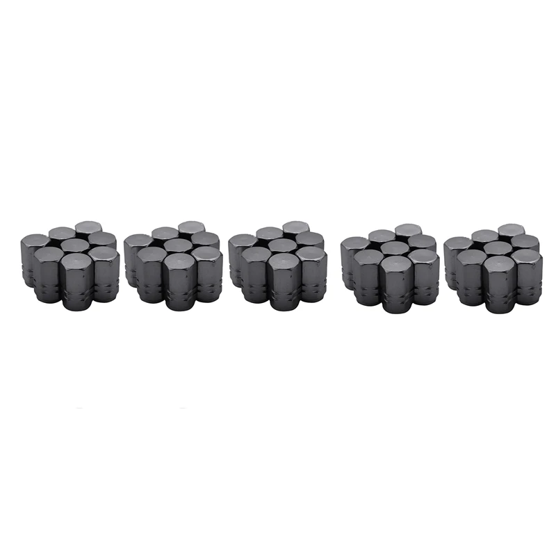 80 Pieces Tire Stem Valve Caps Wheel Valve Covers Car Dustproof Tire Cap, Hexagon Shape Titanium Gray