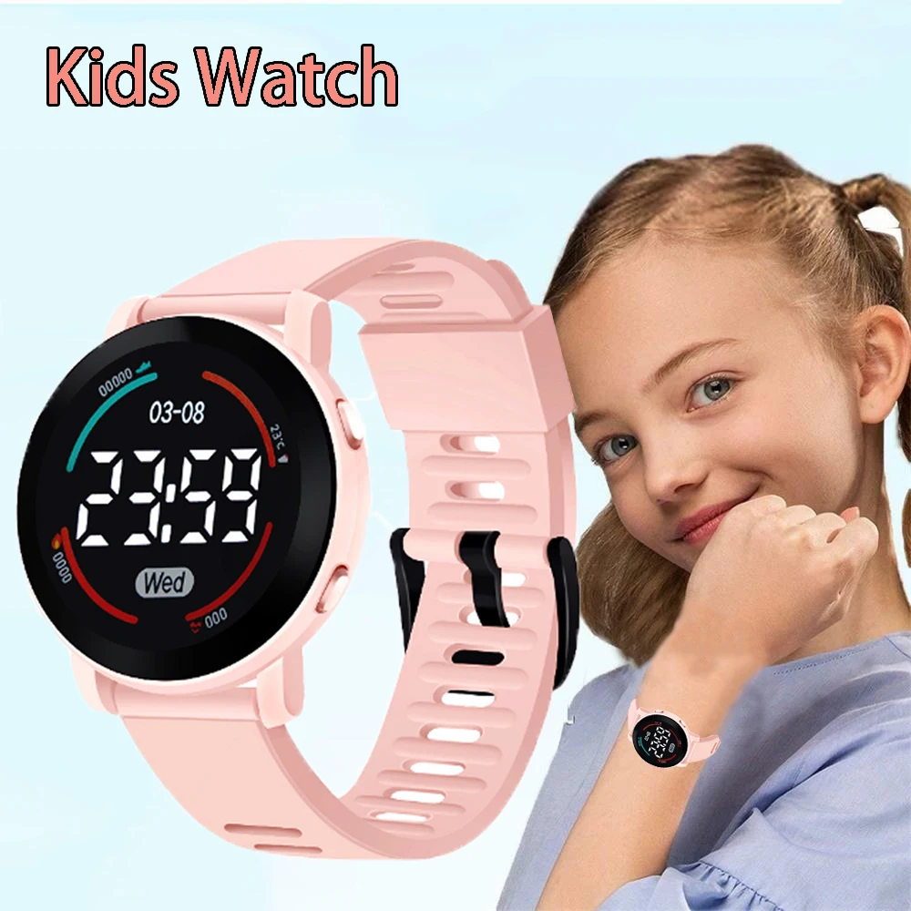 Relojes digitales LED para niños, reloj deportivo Luminoso a prueba de agua, correa de silicona, reloj de pulsera electrónico para niños