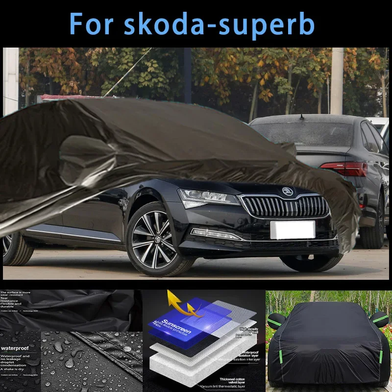 

For skoda-suoerb Outdoor Protection Full Car Covers Snow Cover Sunshade Waterproof Dustproof Exterior Car accessories